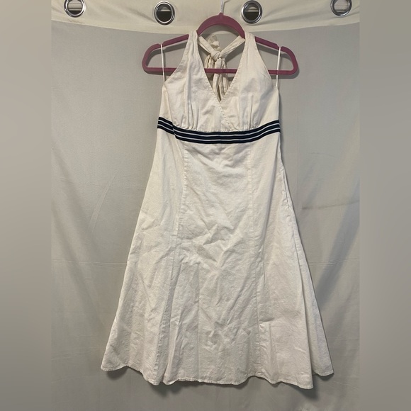 Esprit White Linen Halter Dress Size 10 - Picture 1 of 10